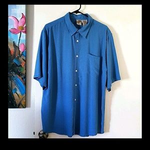 OP Soft Blue Button Down Dress Shirt Size XL